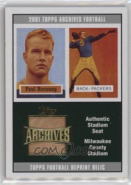 2001 Topps Archives - Reprint Stadium Seat Relics #AS-PH - Paul Hornung