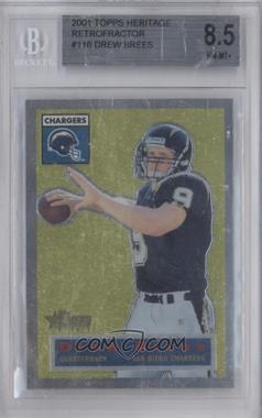 2001 Topps Heritage - [Base] - Chrome #116 - Drew Brees /556 [BGS 8.5 NM‑MT+]