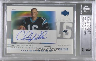 2001 UD Graded - [Base] - Signatures #55 - Making the Grade Rookie - Chris Weinke /500 [BGS 9 MINT]