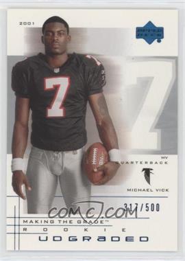 2001 UD Graded - [Base] #54.2 - Making the Grade Rookie - Michael Vick (Portrait) /500