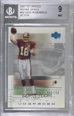 2001 UD Graded - [Base] #58.1 - Making the Grade Rookie - Sage Rosenfels (Action) /750 [BGS 9 MINT]