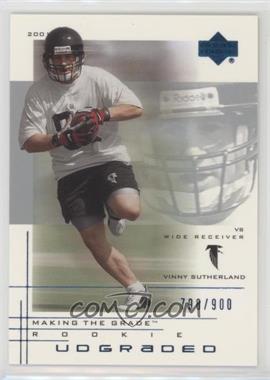 2001 UD Graded - [Base] #66.1 - Making the Grade Rookie - Vinny Sutherland (Action) /900
