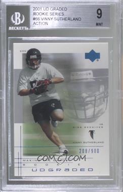 2001 UD Graded - [Base] #66.1 - Making the Grade Rookie - Vinny Sutherland (Action) /900 [BGS 9 MINT]
