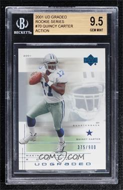 2001 UD Graded - [Base] #70.1 - Making the Grade Rookie - Quincy Carter (Action) /900 [BGS 9.5 GEM MINT]