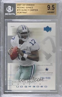 2001 UD Graded - [Base] #70.2 - Making the Grade Rookie - Quincy Carter (Portrait) /900 [BGS 9.5 GEM MINT]