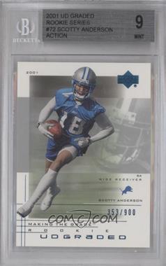 2001 UD Graded - [Base] #72.1 - Making the Grade Rookie - Scotty Anderson (Action) /900 [BGS 9 MINT]