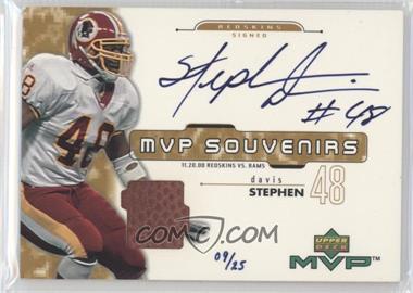 2001 Upper Deck MVP - Souvenirs - Signatures #SD-S - Stephen Davis /25