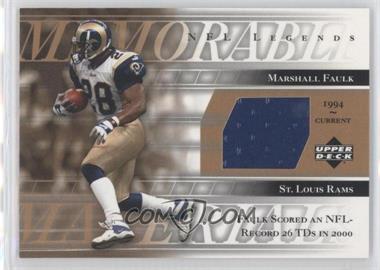 2001 Upper Deck NFL Legends - Memorable Materials #MM-MF - Marshall Faulk