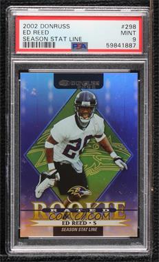 2002 Donruss - [Base] - Season Stat Line #298 - Rated Rookie - Ed Reed /80 [PSA 9 MINT]