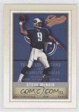 2002 Fleer Authentix - [Base] - Front Row #33 - Steve McNair /150