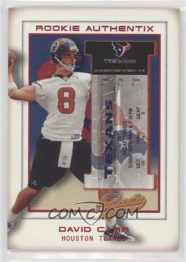 2002 Fleer Authentix - [Base] #101 - Rookie Authentix - David Carr /1250