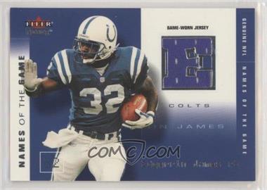 2002 Fleer Genuine - Names of the Game Jerseys #EJ-NG - Edgerrin James /500