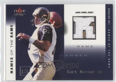 2002 Fleer Genuine - Names of the Game Jerseys #KW-NG - Kurt Warner /500