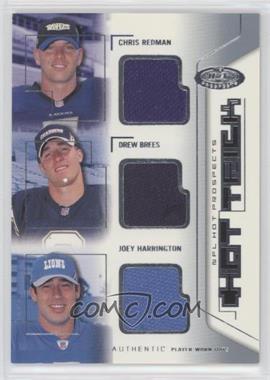 2002 Fleer Hot Prospects - Hat Trick Materials #HT-RBH - Chris Redman, Drew Brees, Joey Harrington /150