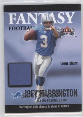 2002 Fleer Premium - Fantasy Team - Memorabilia #_JOHA - Joey Harrington