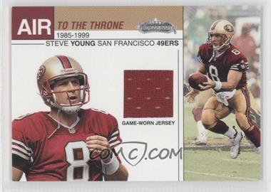 2002 Fleer Showcase - Air to the Throne - Silver Game-Worn Jersey #_STYO - Steve Young