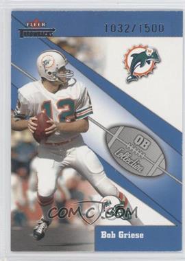 2002 Fleer Throwbacks - QB Collection #17 QB - Bob Griese /1500