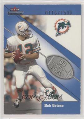 2002 Fleer Throwbacks - QB Collection #17 QB - Bob Griese /1500