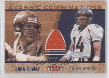 2002 Fleer Tradition - Classic Combinations - Memorabilia #JEBG - John Elway (Jersey), Brian Griese