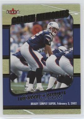 2002 Fleer Tradition - Golden Memories #3GM - Tom Brady