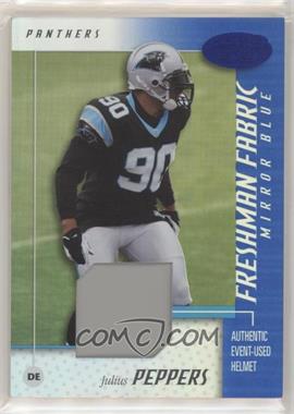 2002 Leaf Certified - [Base] - Mirror Blue Materials #120 - Freshman Fabric - Julius Peppers /100