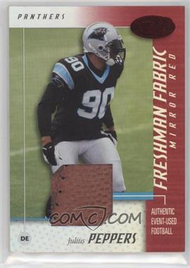 2002 Leaf Certified - [Base] - Mirror Red Materials #120 - Freshman Fabric - Julius Peppers /250