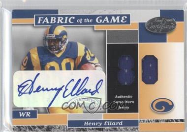 2002 Leaf Certified - Fabric of the Game - Die-Cut Jersey Number Signatures #FG 15 - Henry Ellard /80