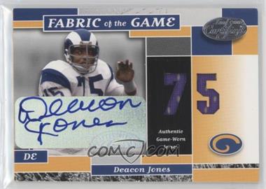 2002 Leaf Certified - Fabric of the Game - Die-Cut Jersey Number Signatures #FG 7 - Deacon Jones /75