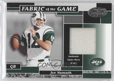 2002 Leaf Certified - Fabric of the Game #FG 33 - Joe Namath /100