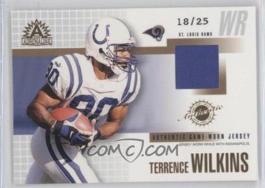 2002 Pacific Adrenaline - Game-Worn Jerseys - Patch #41 - Terrence Wilkins /25