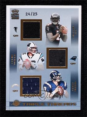 2002 Pacific Crown Royale - Triple Threads - Gold #24 - Michael Vick, Chris Weinke, Drew Brees /25