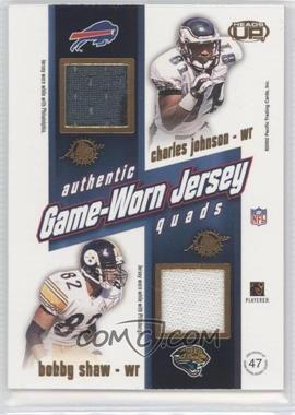 2002 Pacific Heads Up - Game Worn Jersey Quads - Gold #47 - Tony Simmons, Na Brown, Charles Johnson, Bobby Shaw /45