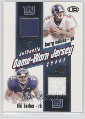 2002 Pacific Heads Up - Game Worn Jersey Quads #22 - Ron Dayne, Amani Toomer, Kerry Collins, Tiki Barber