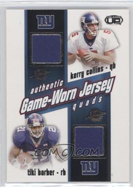2002 Pacific Heads Up - Game Worn Jersey Quads #22 - Ron Dayne, Amani Toomer, Kerry Collins, Tiki Barber