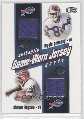 2002 Pacific Heads Up - Game Worn Jersey Quads #4 - Reggie Germany, Shawn Bryson, Sammy Morris, Jay Riemersma