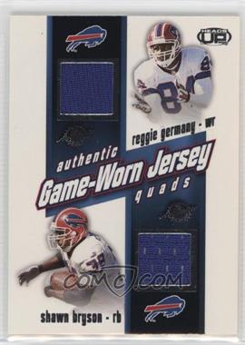 2002 Pacific Heads Up - Game Worn Jersey Quads #4 - Reggie Germany, Shawn Bryson, Sammy Morris, Jay Riemersma