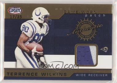 2002 Pacific Heads Update - Game-Worn - Gold Patch #45 - Terrence Wilkins /25