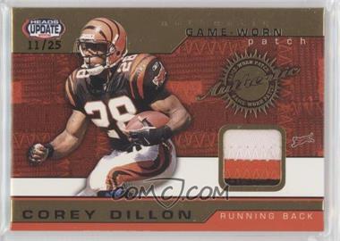 2002 Pacific Heads Update - Game-Worn - Gold Patch #9 - Corey Dillon /25