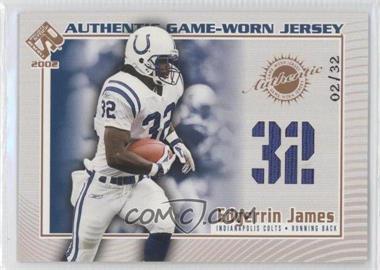 2002 Pacific Private Stock Reserve - Authentic Game-Worn Jersey - Numbers #58 - Edgerrin James /32