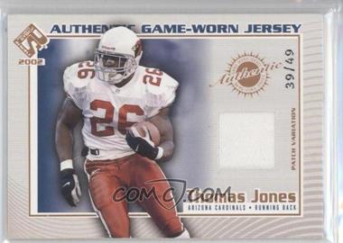 2002 Pacific Private Stock Reserve - Authentic Game-Worn Jersey - Patch Variation #4 - Thomas Jones /49