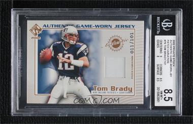 2002 Pacific Private Stock Reserve - Authentic Game-Worn Jersey - Patch Variation #76 - Tom Brady /101 [BGS 8.5 NM‑MT+]