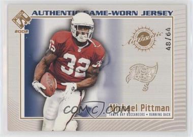 2002 Pacific Private Stock Reserve - Authentic Game-Worn Jersey - Team Logo #118 - Michael Pittman /64