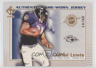 2002 Pacific Private Stock Reserve - Authentic Game-Worn Jersey - Team Logo #14 - Jamal Lewis /62