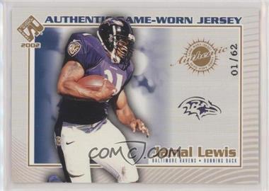 2002 Pacific Private Stock Reserve - Authentic Game-Worn Jersey - Team Logo #14 - Jamal Lewis /62