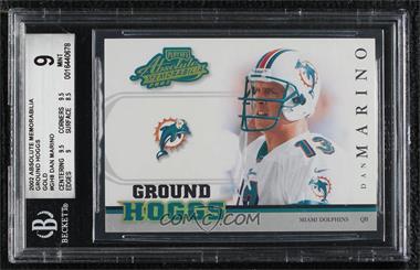 2002 Playoff Absolute Memorabilia - Ground Hoggs - Gold #GH-8 - Dan Marino [BGS 9 MINT]