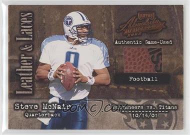 2002 Playoff Absolute Memorabilia - Leather and Laces - Football #LL-43 - Steve McNair /500 [Good to VG‑EX]