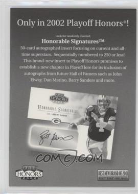 2002 Playoff Honors - Player of the Week Ad Card #_BRFA - Brett Favre