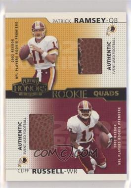 2002 Playoff Honors - Rookie Quads - Gold #RQ-17 - Patrick Ramsey, Cliff Russell, Antonio Bryant, Roy Williams /25