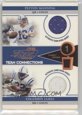 2002 Playoff Piece of the Game - Materials - 1st Down #POG-61 - Team Connections - Peyton Manning, Edgerrin James /100