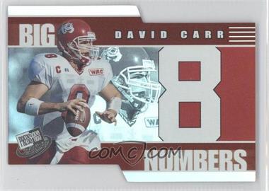 2002 Press Pass - Big Numbers #BN 1 - David Carr